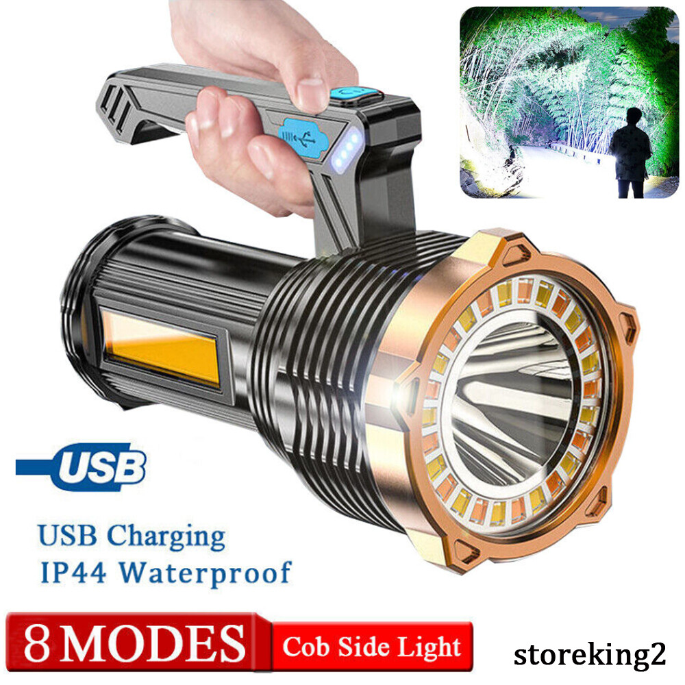 Super Bright LED Flashlight High Powered Torch USB Rechargeable Lamp