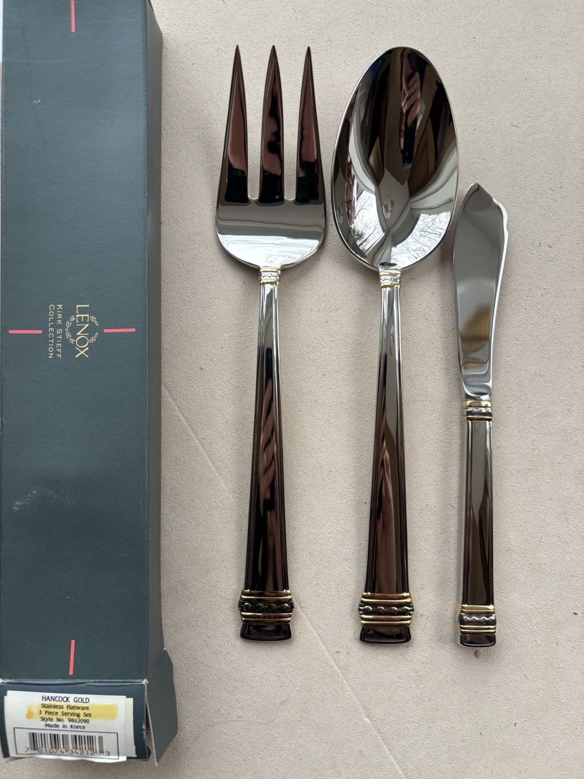 Lenox - HANCOCK GOLD - 3 piece serving set - NEW