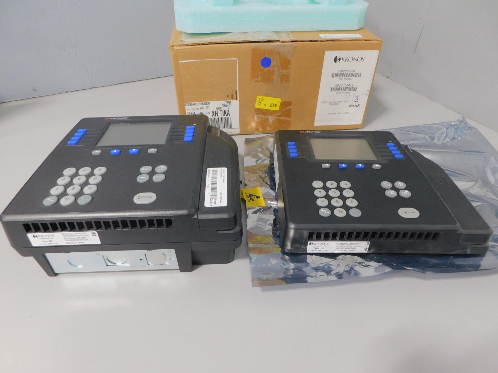 2x KRONOS System 4500 Time Clock Card Reader Terminal 8602800-501 (Read)