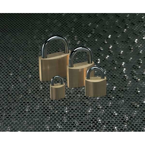 Master Lock 4130 Padlock, Keyed Different, Standard Shackle, Rectangular Brass