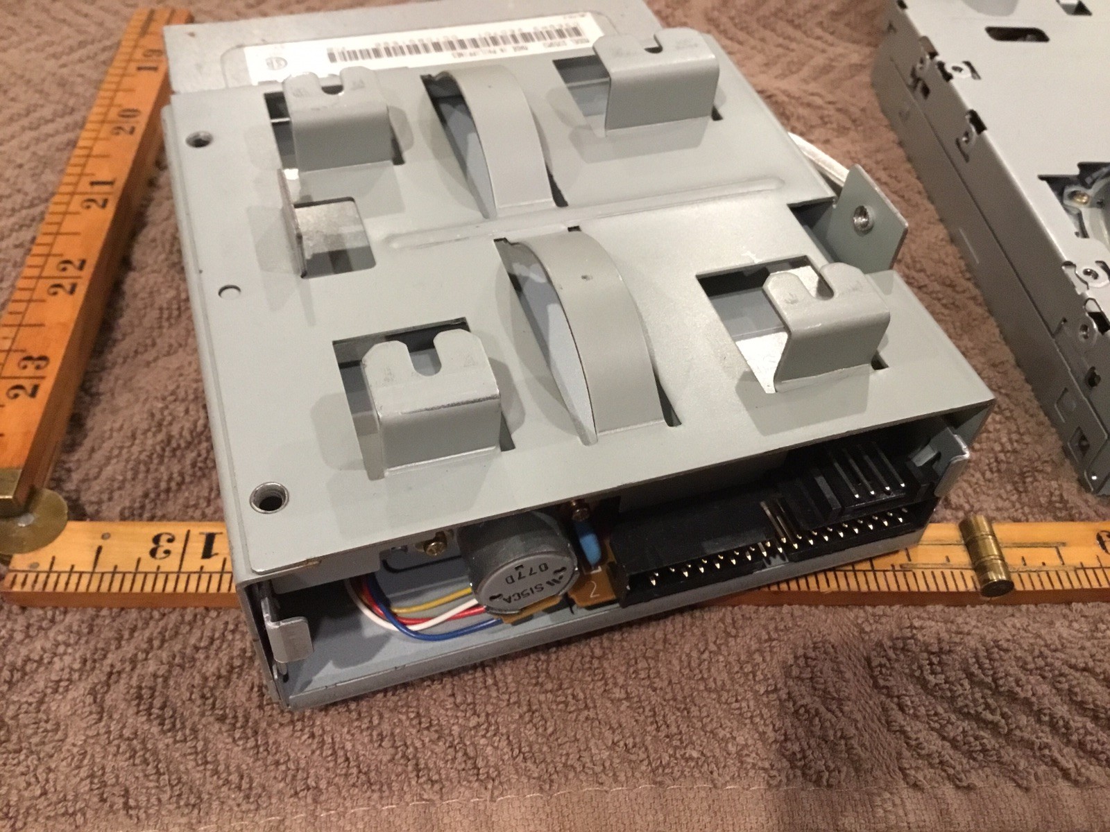 Two Mitsumi D359M3D 3.5" Internal Floppy Drive W/ Ribbon Cable Missing Bezels