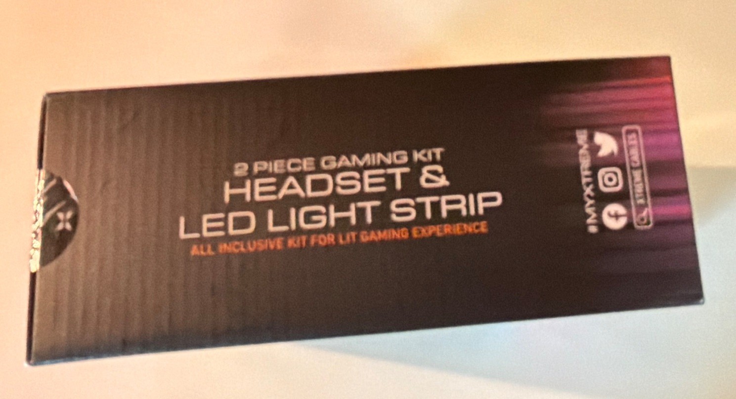 Xtreme Tech Gaming Kit Headset + 10ft LED Strip, Mic, Volume, USB/3.5mm New