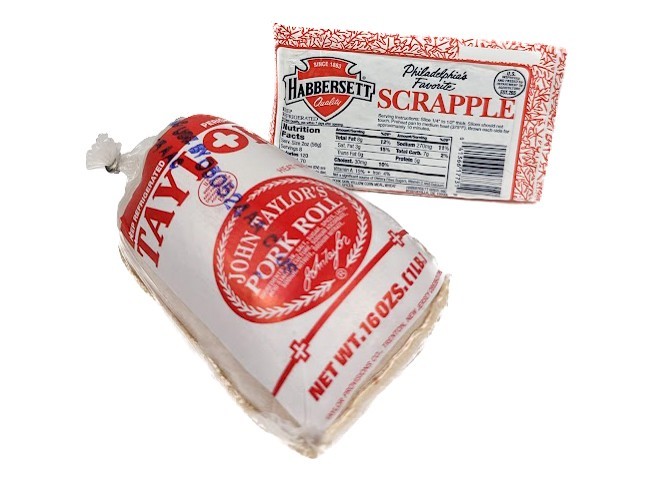 Habbersett Scrapple 1lb (Pack of 3) and Taylor Pork Roll 1lb (Pack of 1)
