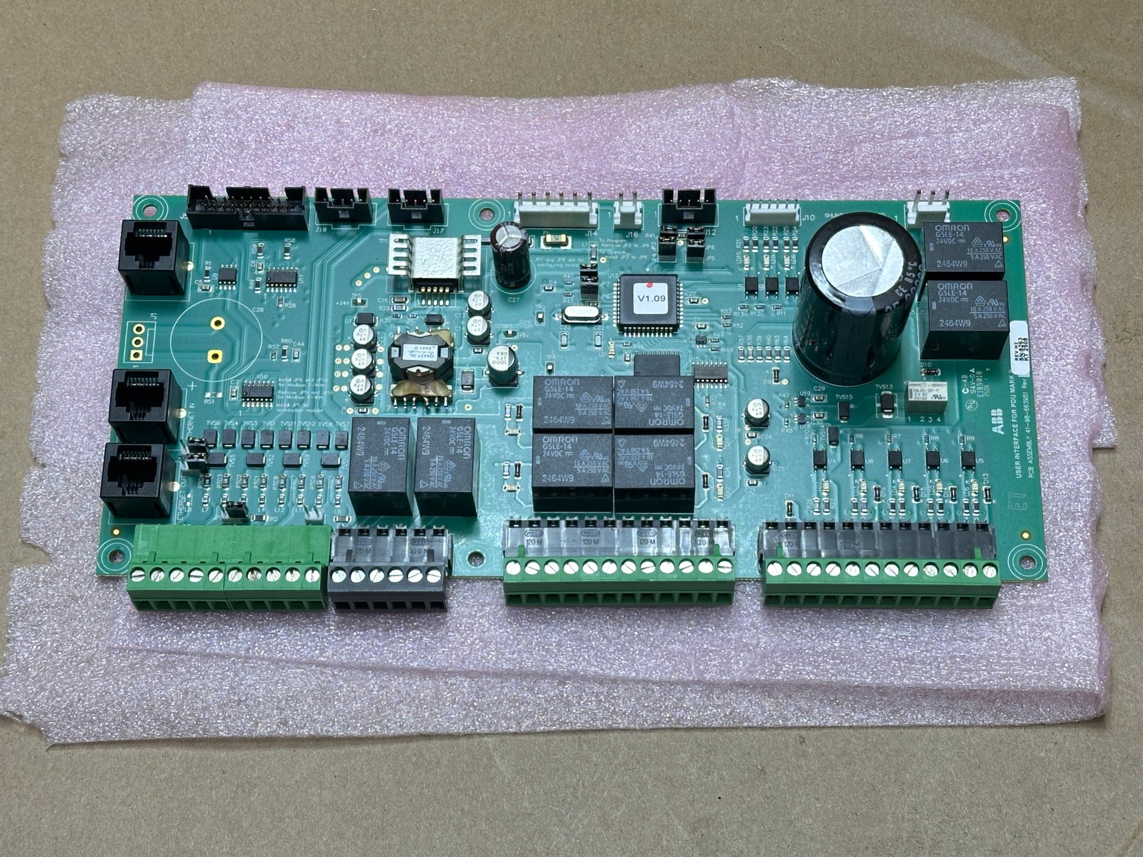 ABB Cyberex 41-98-663951 PCB Assembly User Interface for PDU Mark II