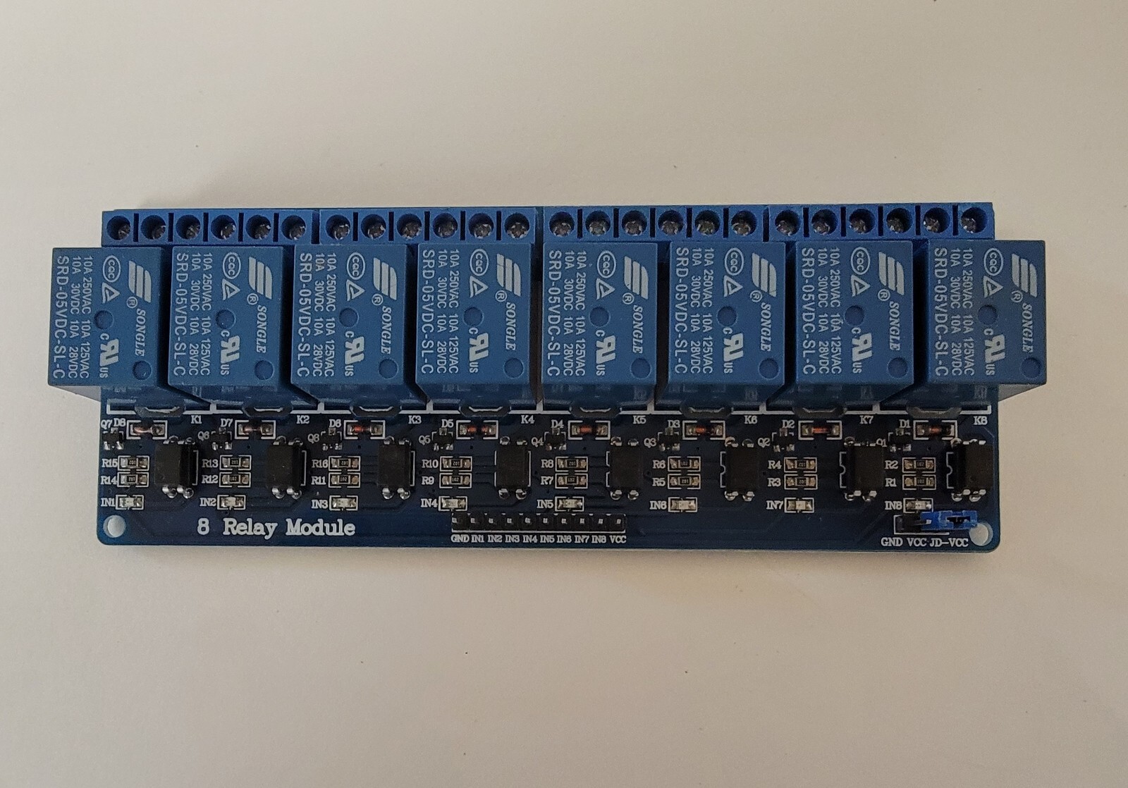 ELEGOO 8 CHANNEL RELAY MODULE.