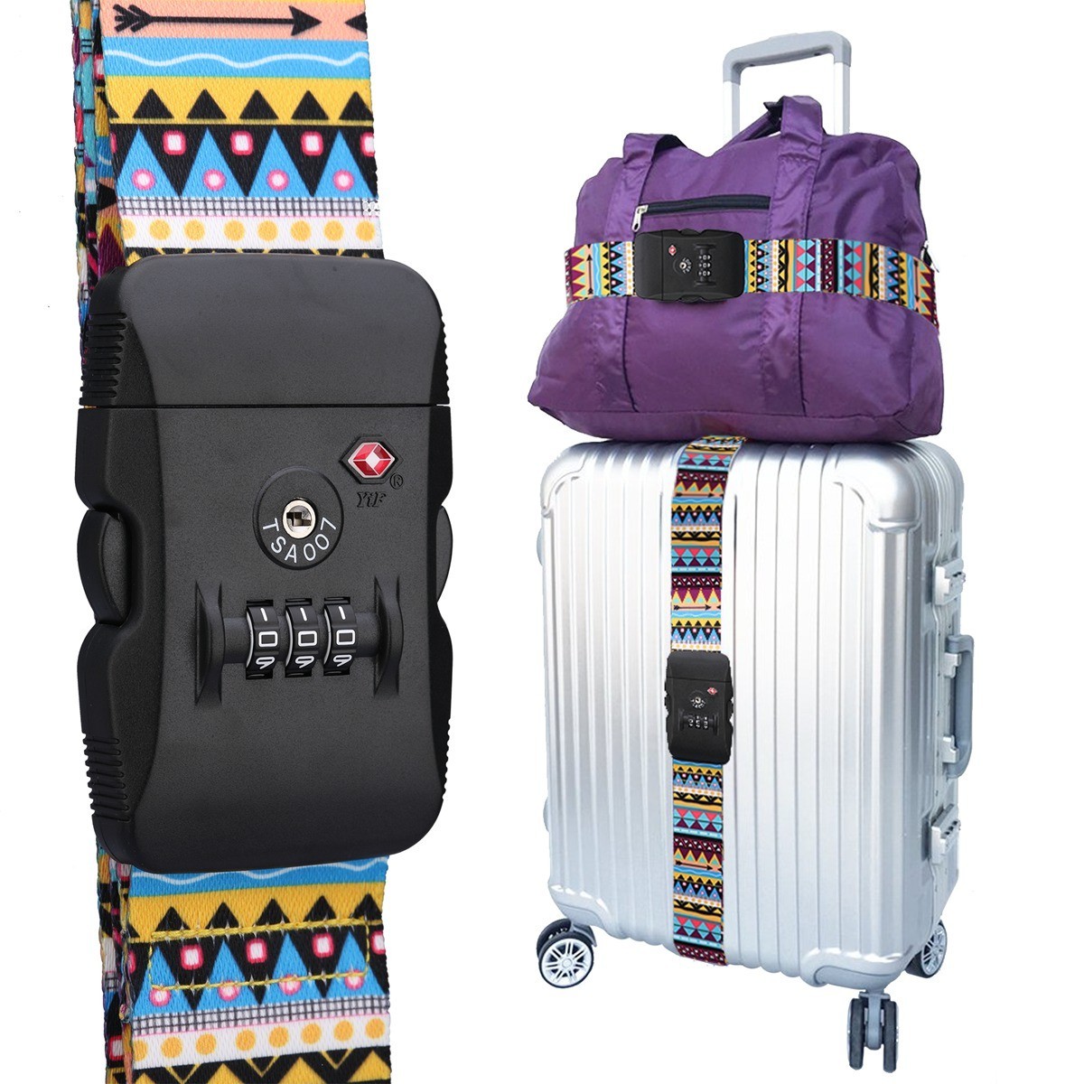 Cruise Travel Luggage Strap TSA Lock Heavy Duty Suitcase Belt Adjustable