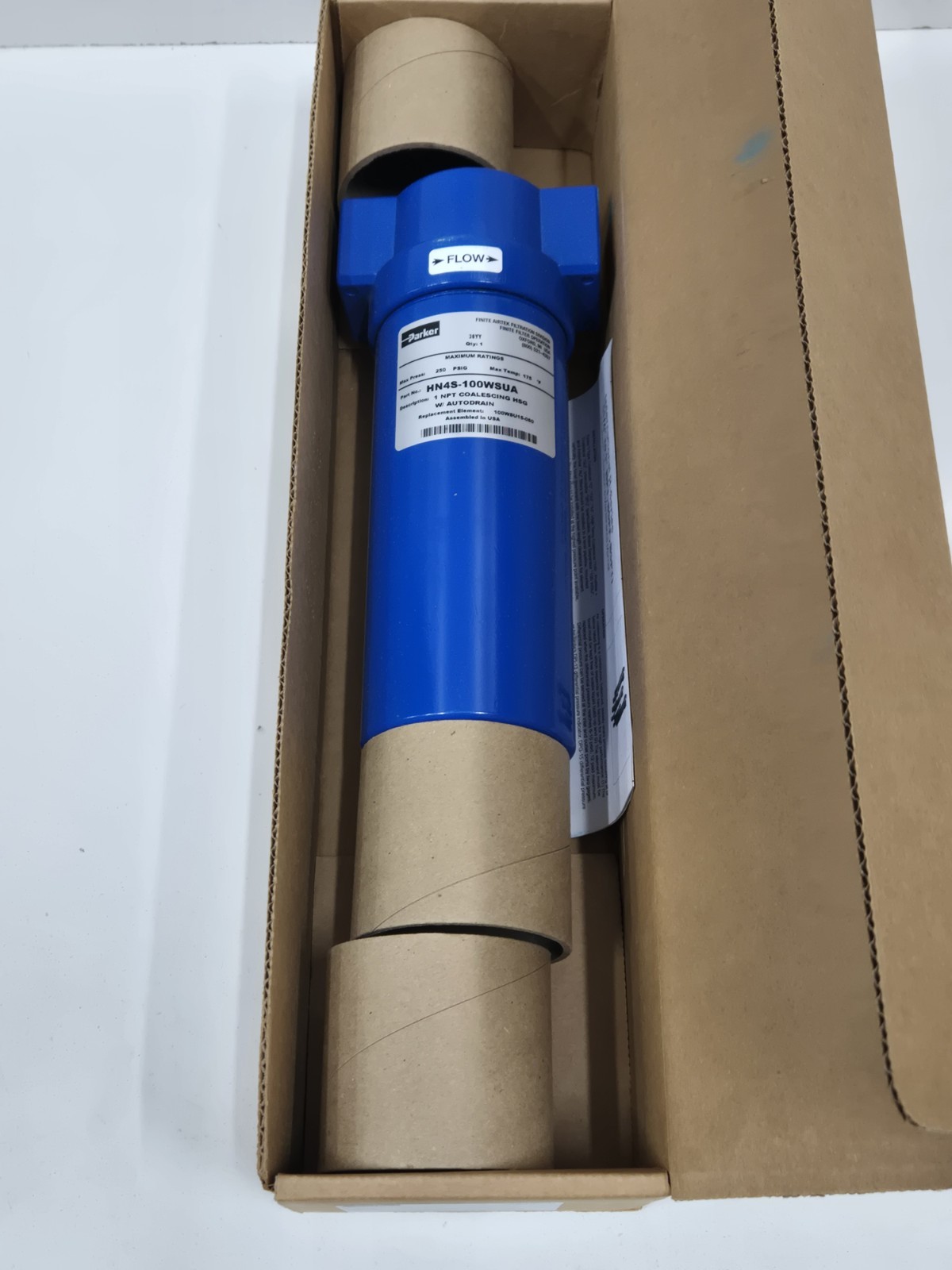 Parker HN4S-100WSUA Finite Water Separator  1 NPT Coalescing HSG w/ Autodrain