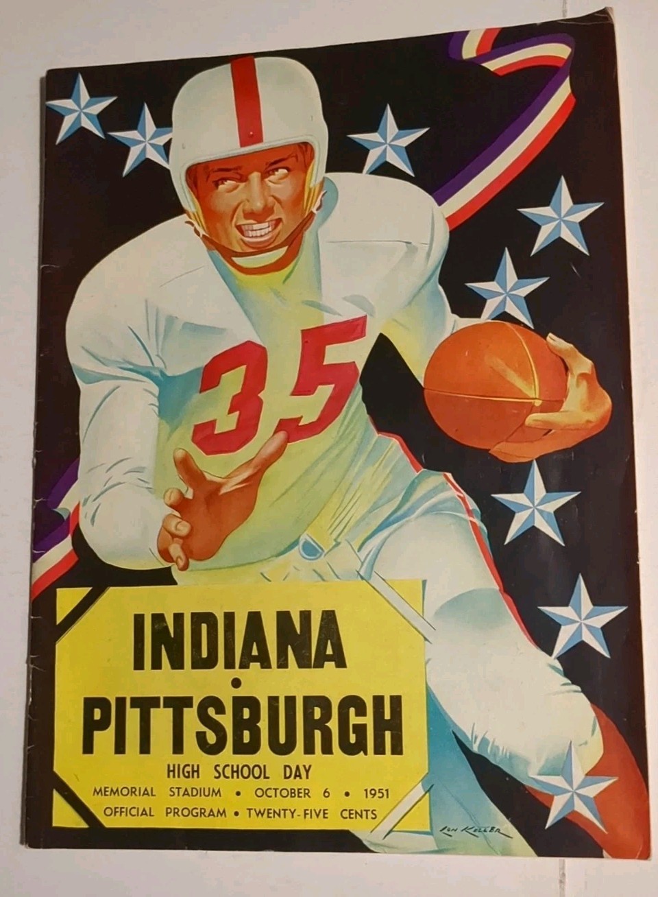 NCAA Football Program Indiana vs Pittsburgh October 6, 1951 Pitt IU