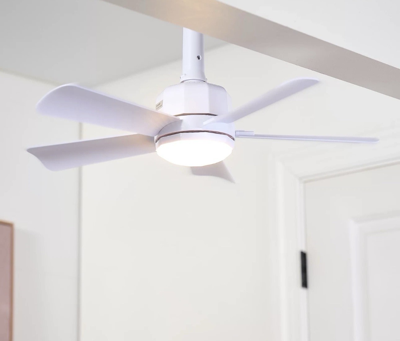Light Bulb Fan. No Install2-in-1 Socket 19" Ceiling Fan & LED Light - Remote $60