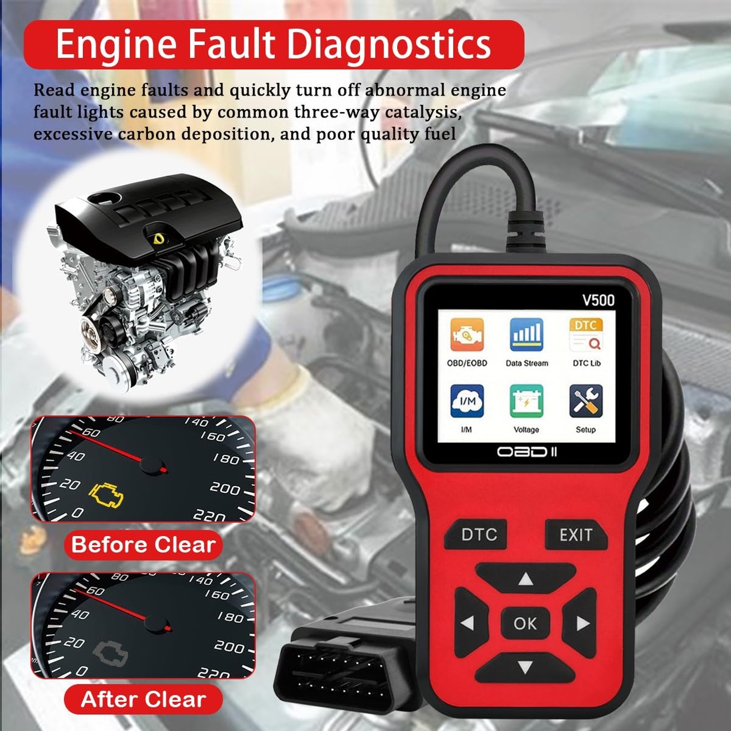 OBD2 Scanner Diagnostic Tool - Check Engine Light Code Scanner Tool... Fast Ship