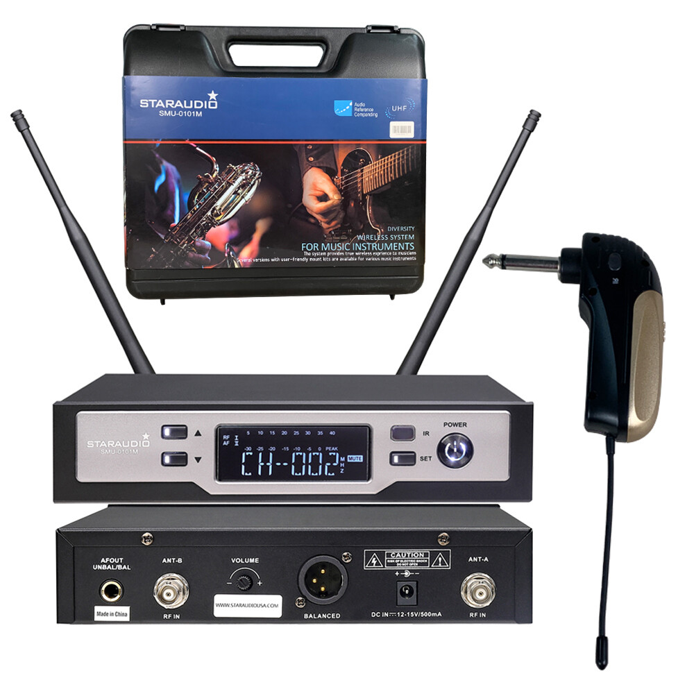 Wireless UHF Microphone System Guitar Straight Angled plug Microphone Audio Mic