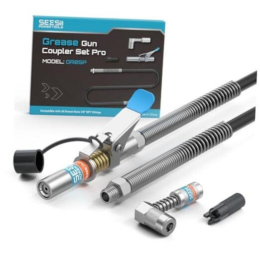 Grease Gun Accessory Kit Pro, 12000 Pro Kit (12000 PSI Coupler, 39.4" Hose)