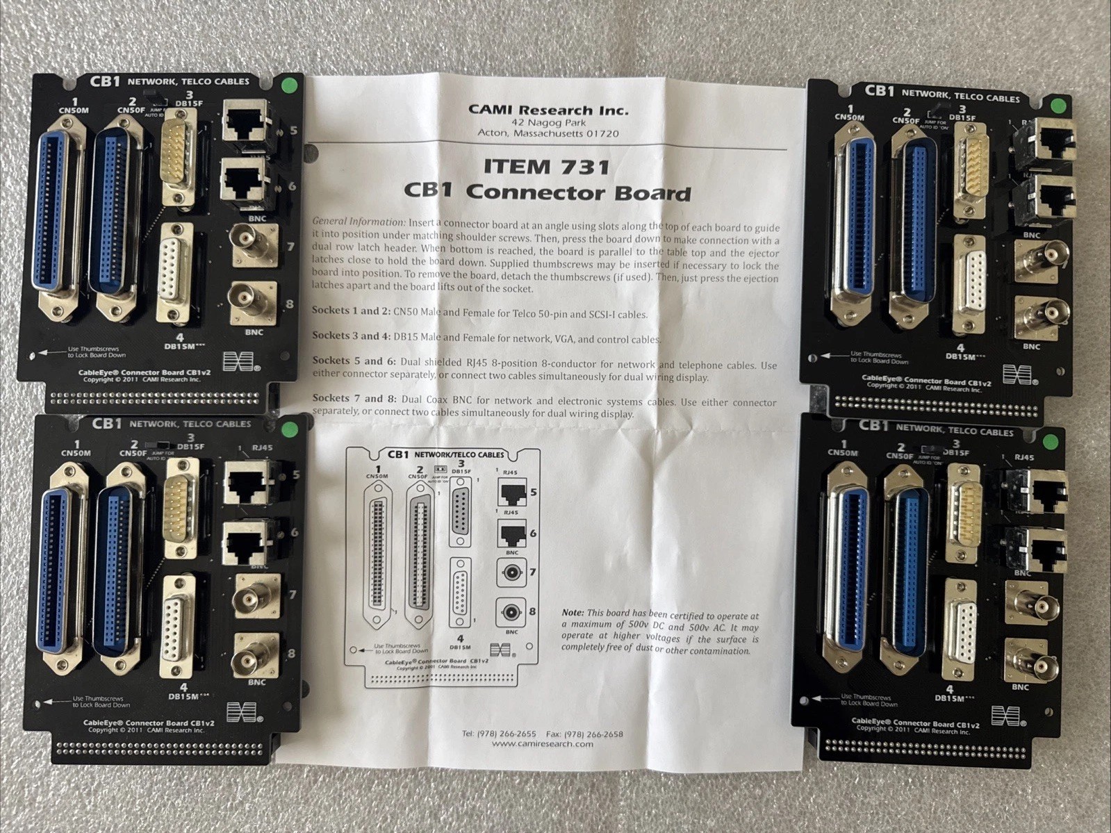 CAMI Research CableEye M3U PC CABLE TEST SYSTEM W/ Cables, Boards, accessories.
