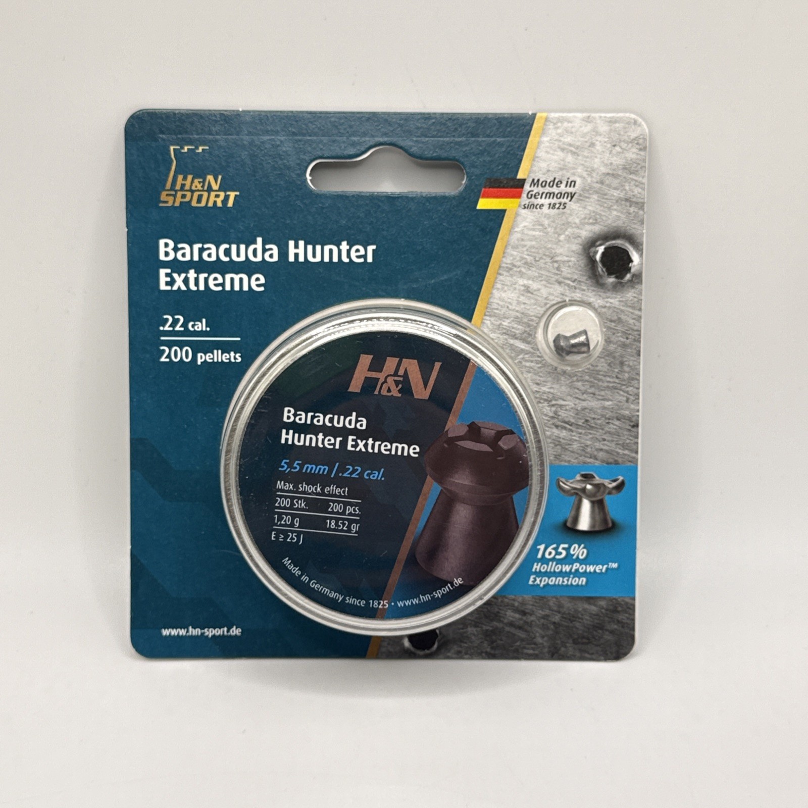H&N Baracuda Hunter EXTREME 200 Count HOLLOW POINT 5.5mm .22 Caliber Air Pellets