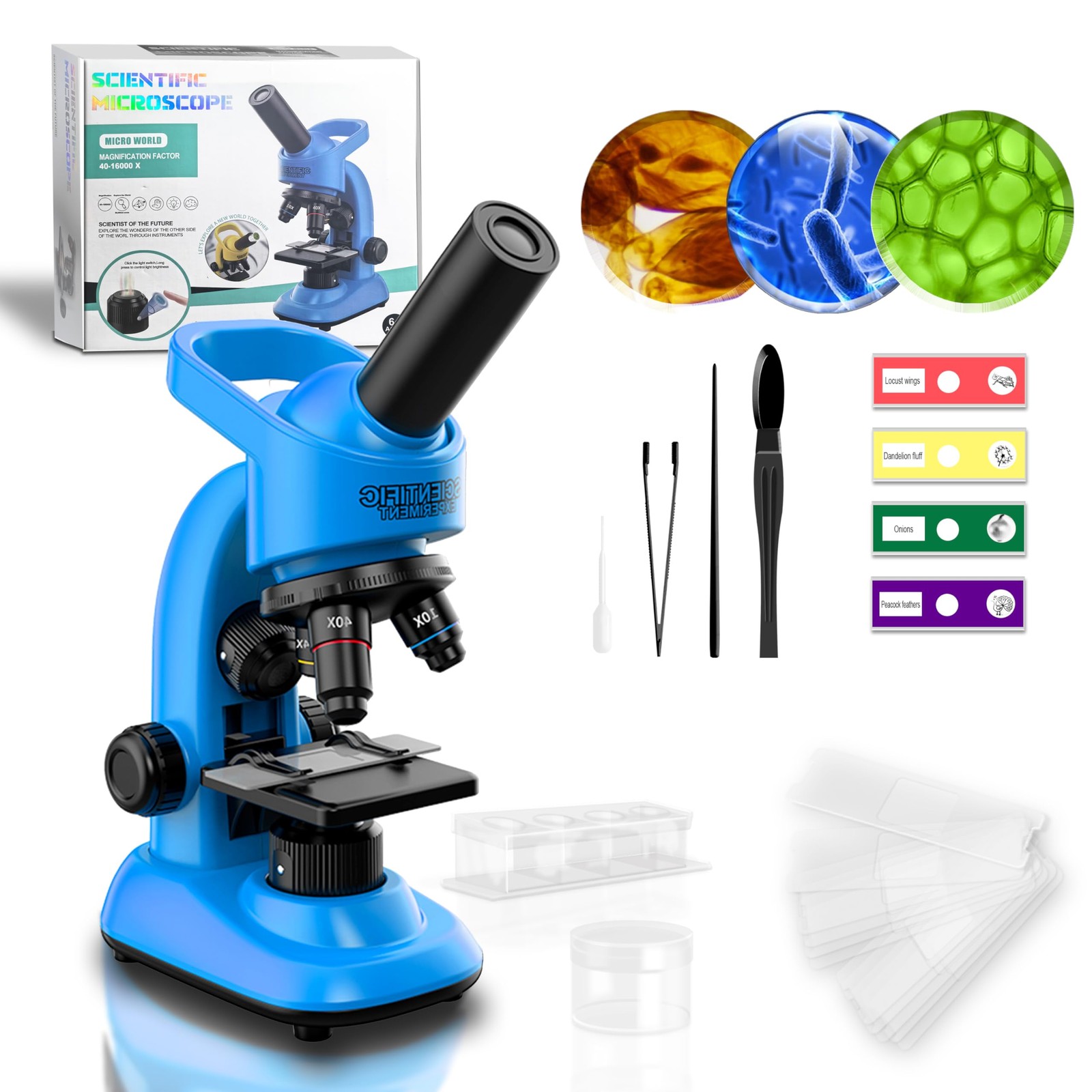 Kids Microscope,40-1600x Microscope Kit for Beginners Yellow