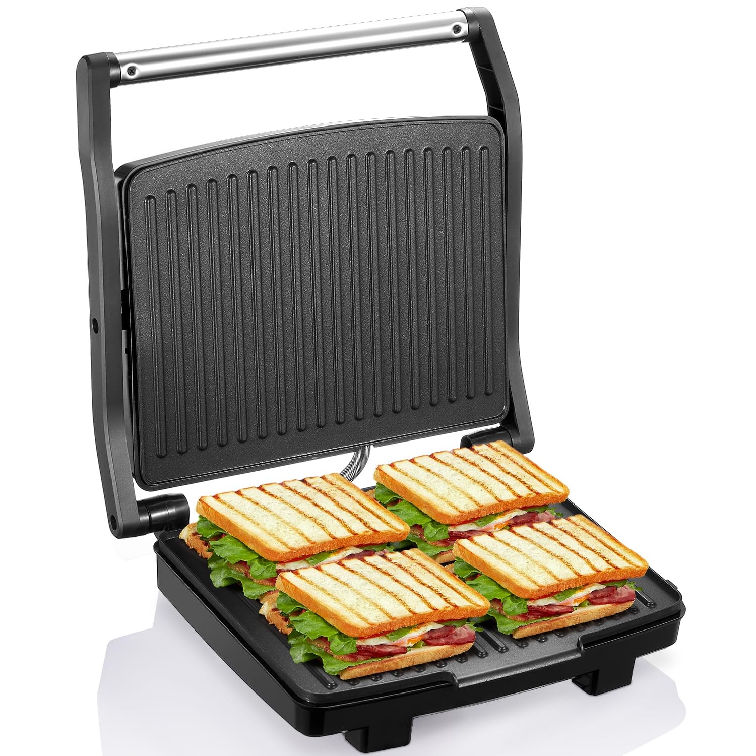 Panini Press Grill Electric Indoor Sandwich Maker Stainless Steel Yabano Gourmet