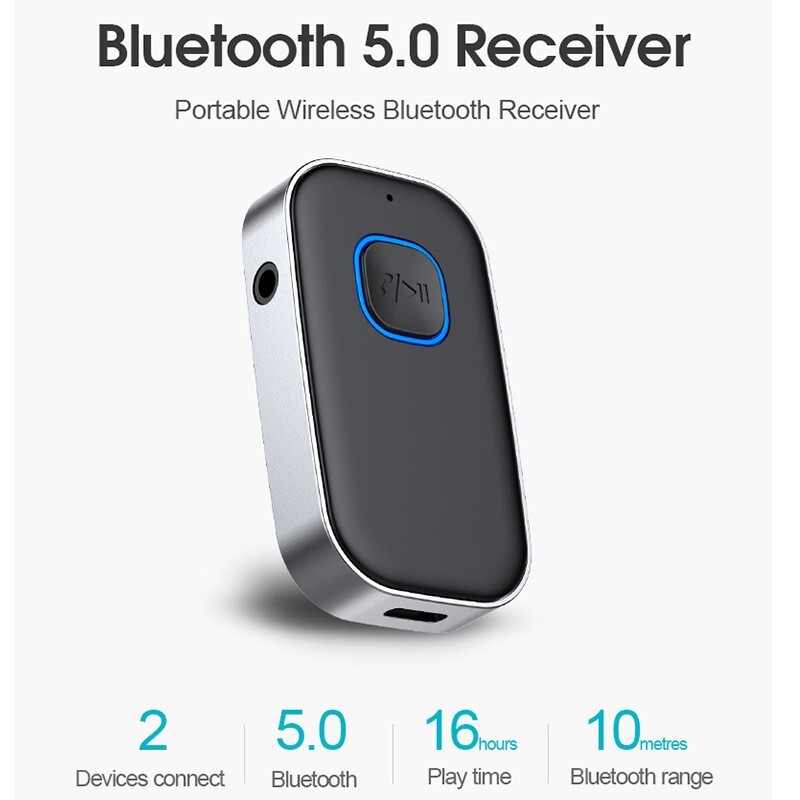 USB Wireless Bluetooth 5.0 Audio Receiver 3.5mm Aux Adapter for Car Headphone PC