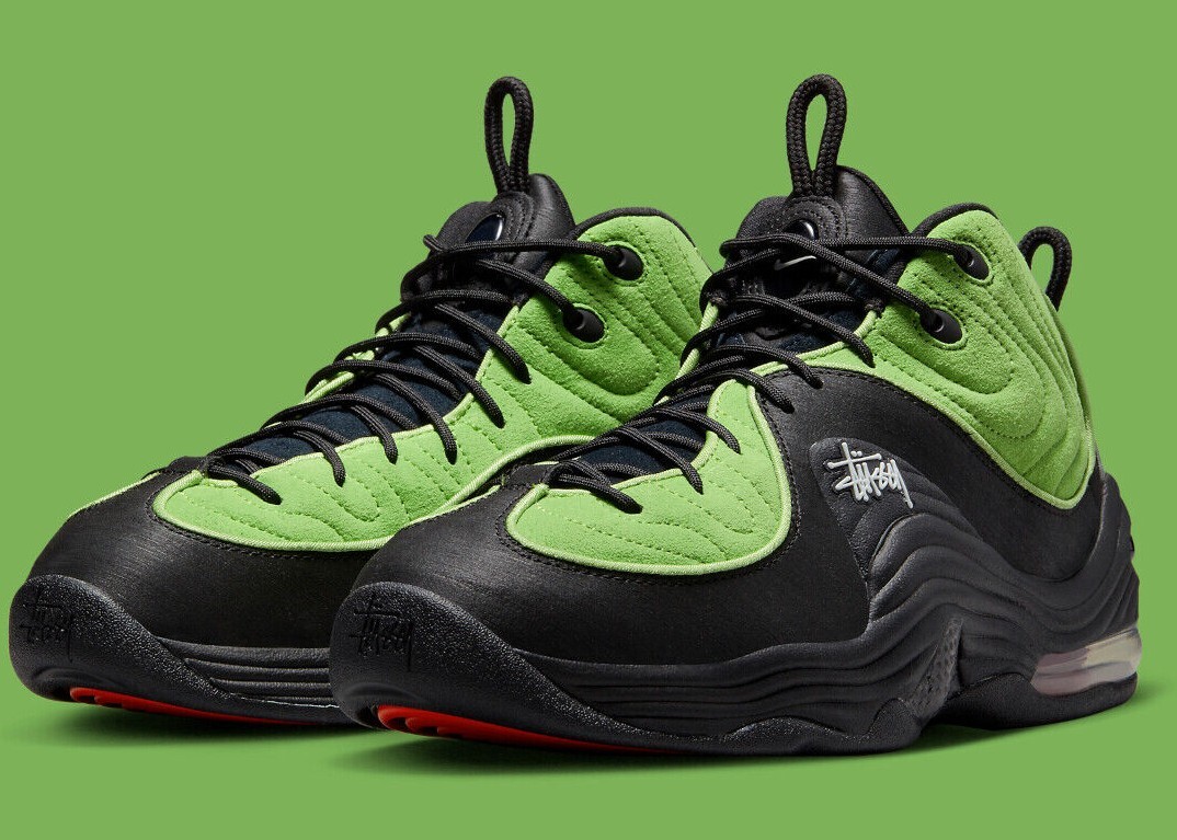 Nike Air Penny 2 Stussy Black Vivid Green Mens US 9-10 Sneakers Shoes NEW ☑️