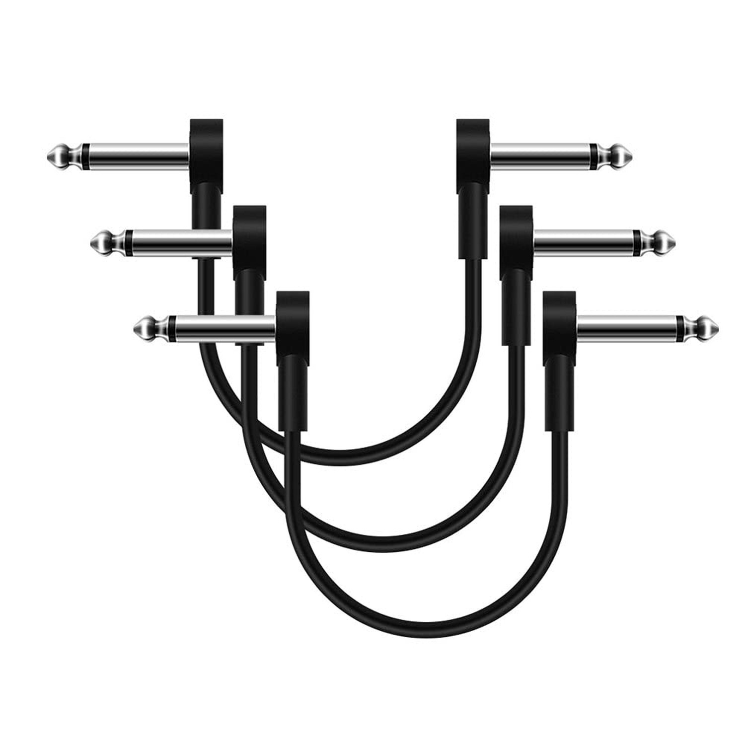 SONICAKE 6 Inch Patch Cable for Guitar Effect Pedal Cables 3 Pack, 1/4" TS Ri...