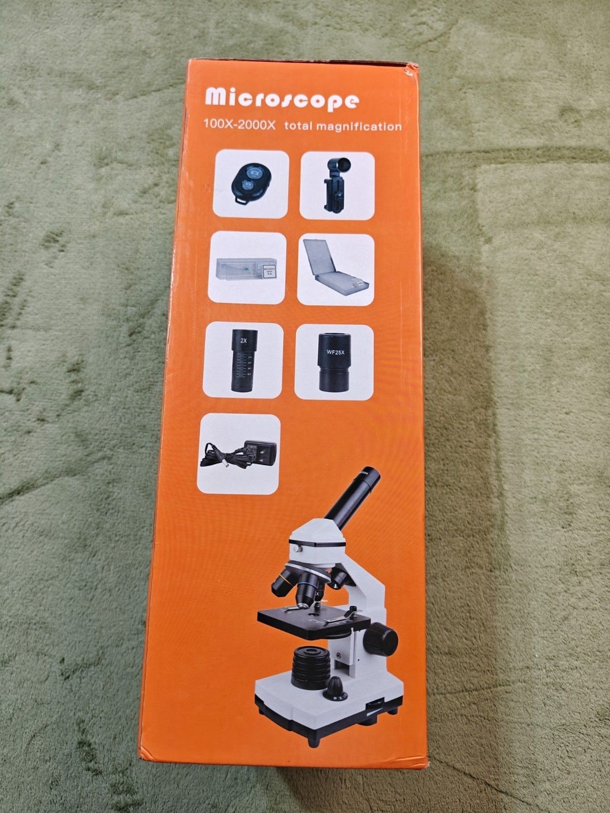 2000X Student Compound Microscope Dual LED Lab Biology Kit w/ Smartphone Adapter