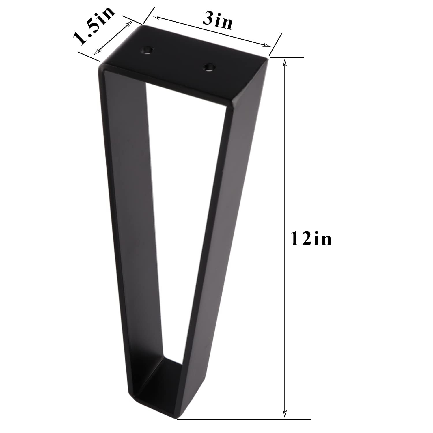 12 Inch Trapezoid Furniture Legs 4pcs Solid Steel Furniture Hairpin Leg for S...