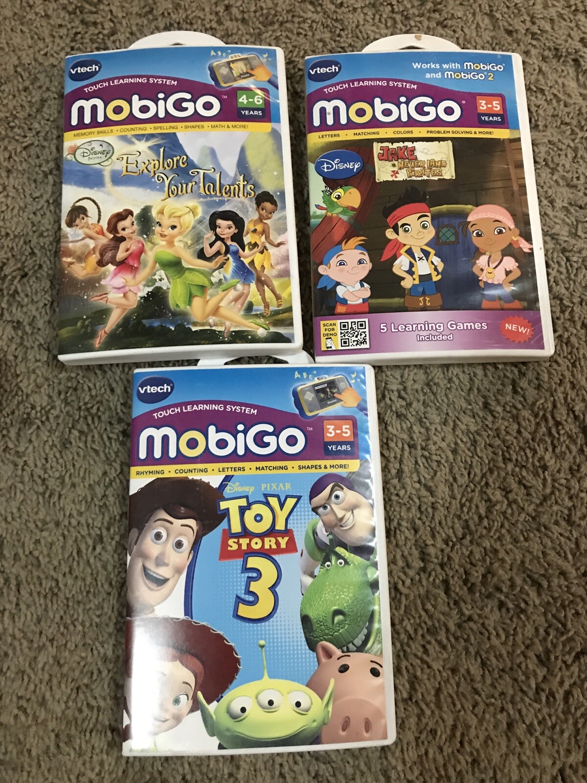 3 Mobigo Game Lot Disney Toy Story 3 Jake Never Land Pirates Explore Your Talent