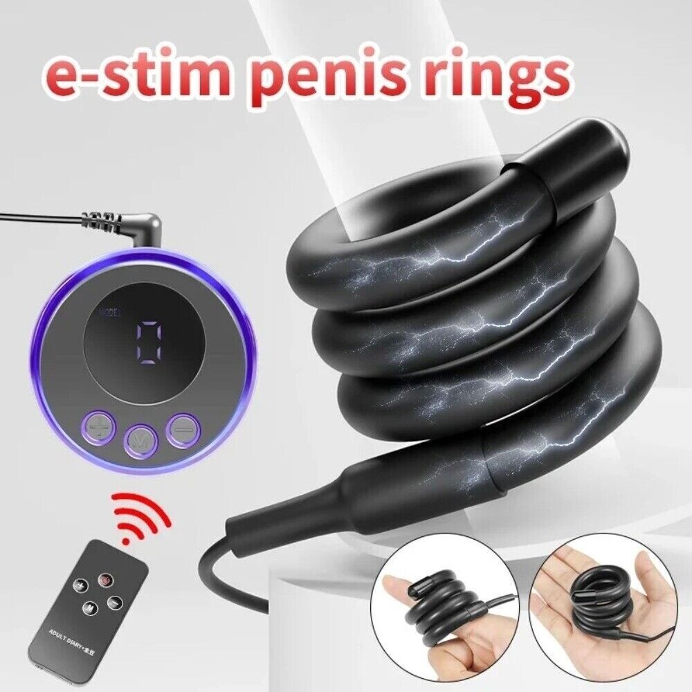Electric Penis-Stretcher Enhancer-Ball-Scrotum-Ring-Delay-Ejaculation Men Remote