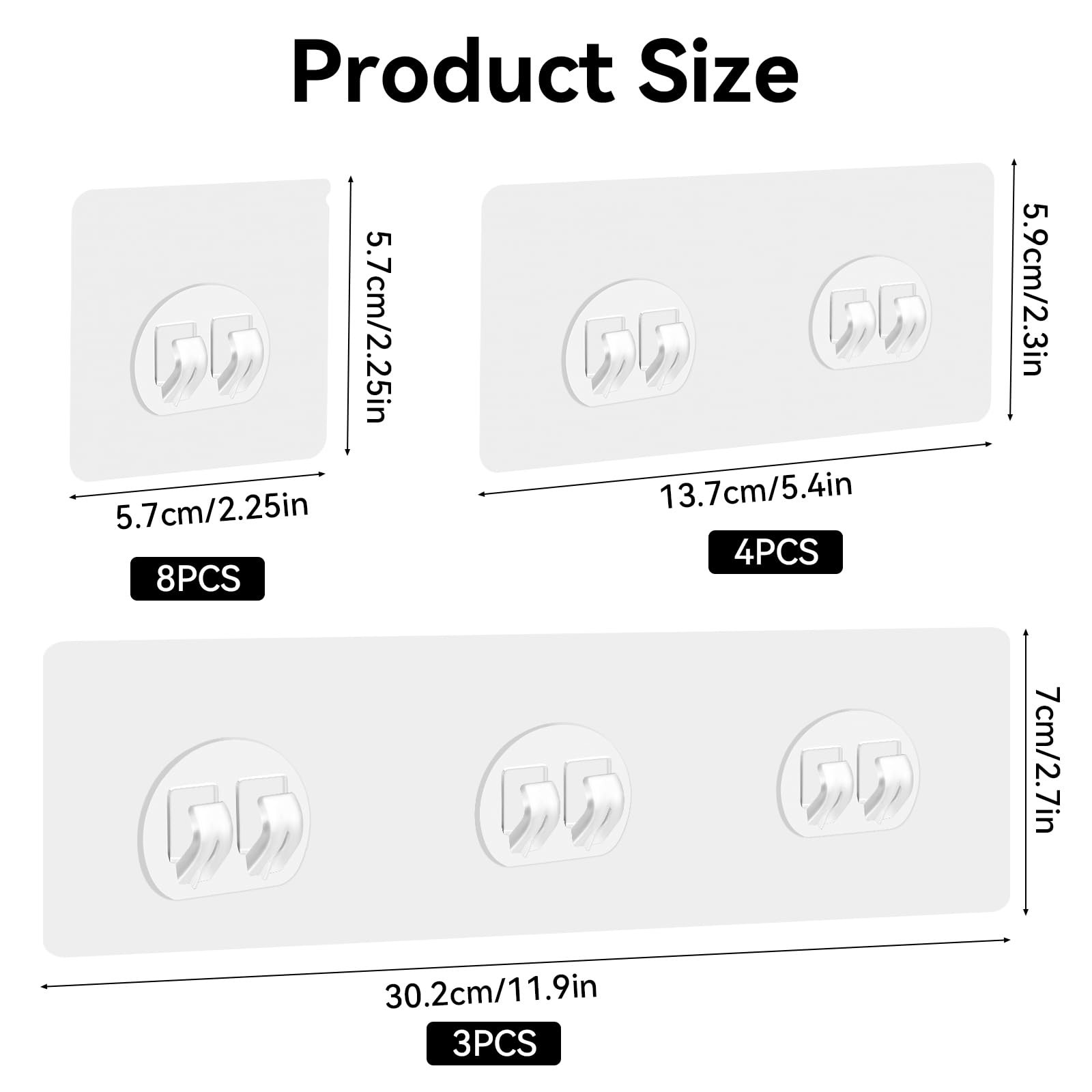 GETRIC 15 Pack Shower Caddy Adhesive Replacement, Transparent