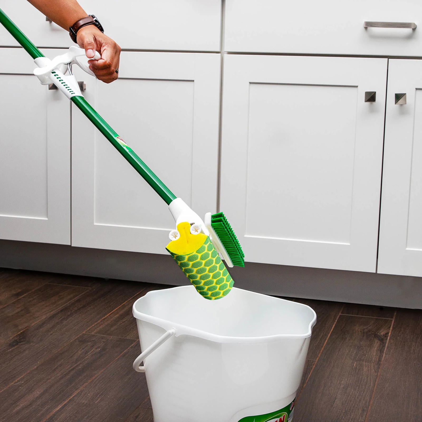 Libman Nitty Gritty Roller Sponge Mop with Scrub Brush