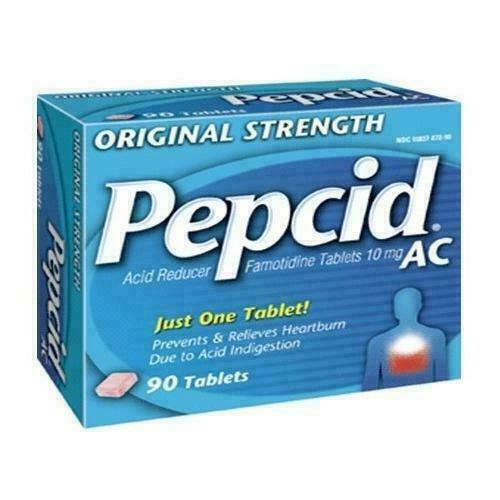 Lot of 2 Pepcid AC Original Strength 10mg Acid Reducer 90 Tablet  01/27 Dmgd Box