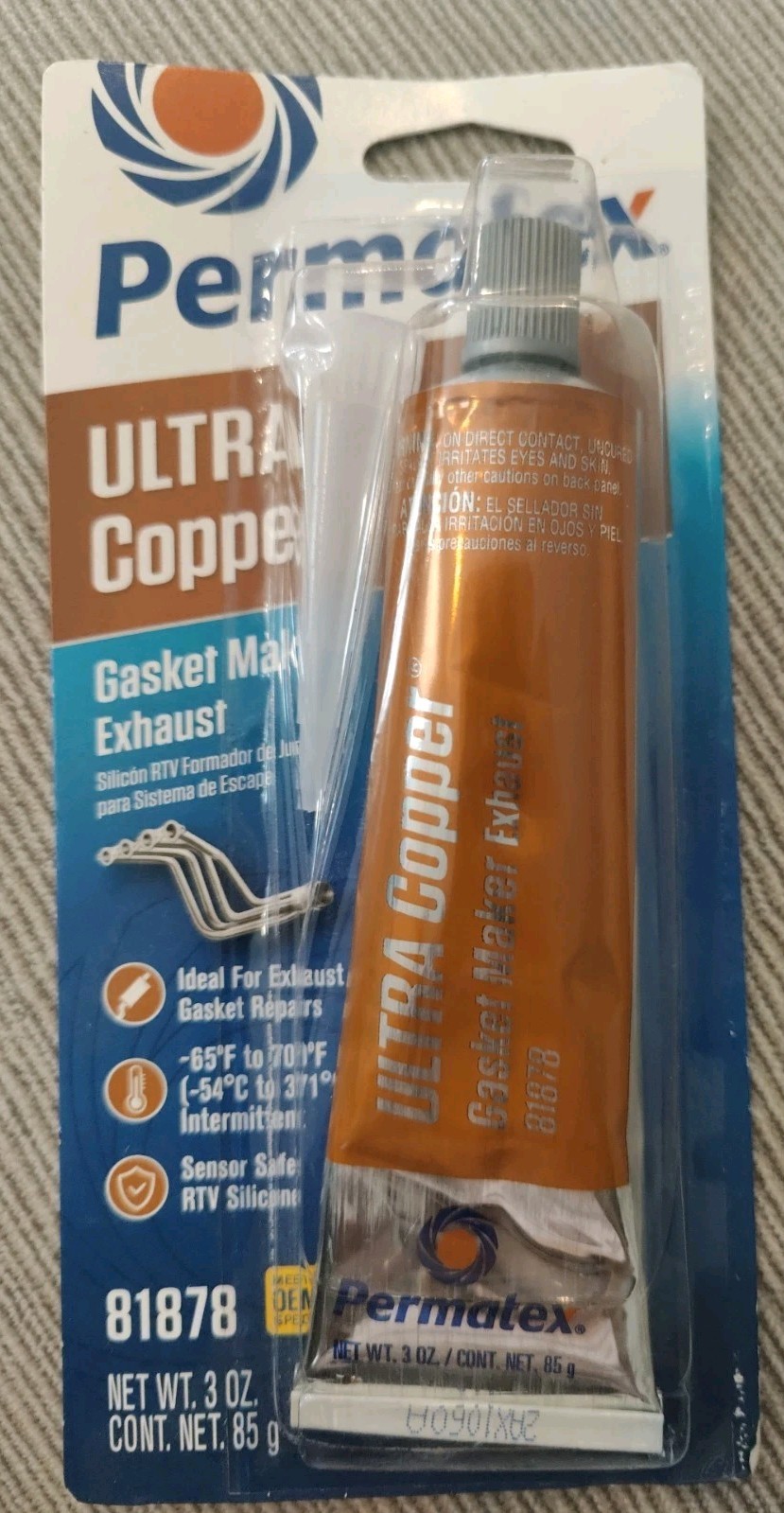 Permatex 81878 Ultra Copper Gasket Maker Exhaust 3 Oz New
