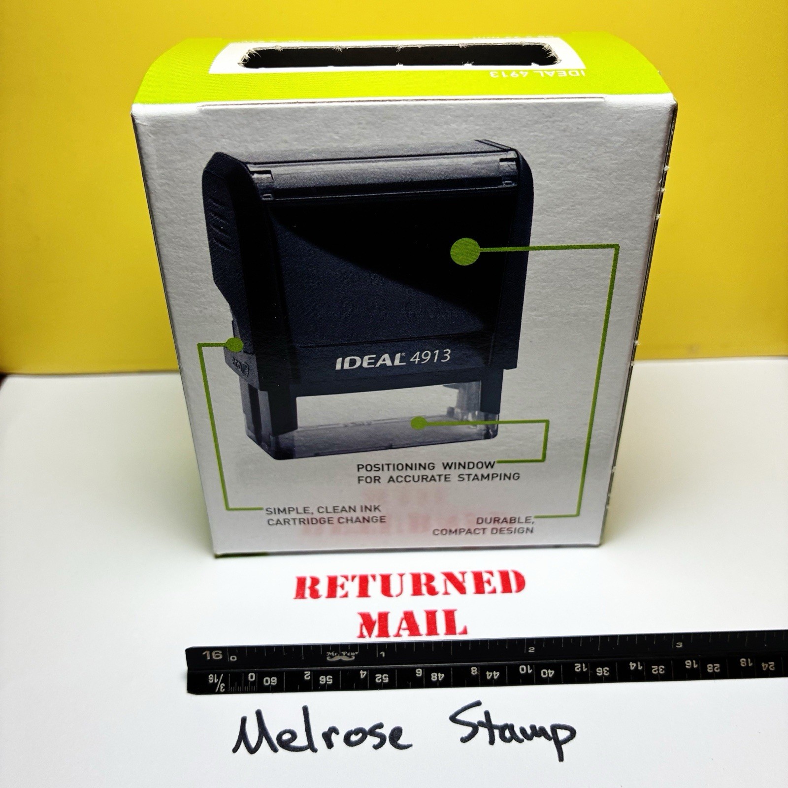 Returned Mail Rubber Stamp Red Ink Self Inking Ideal 4913