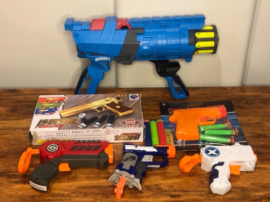 Lot of 6 Dart Guns ~ Hero, Nerf, ZURU, BOOM Co. , & Unbranded (New & Used)