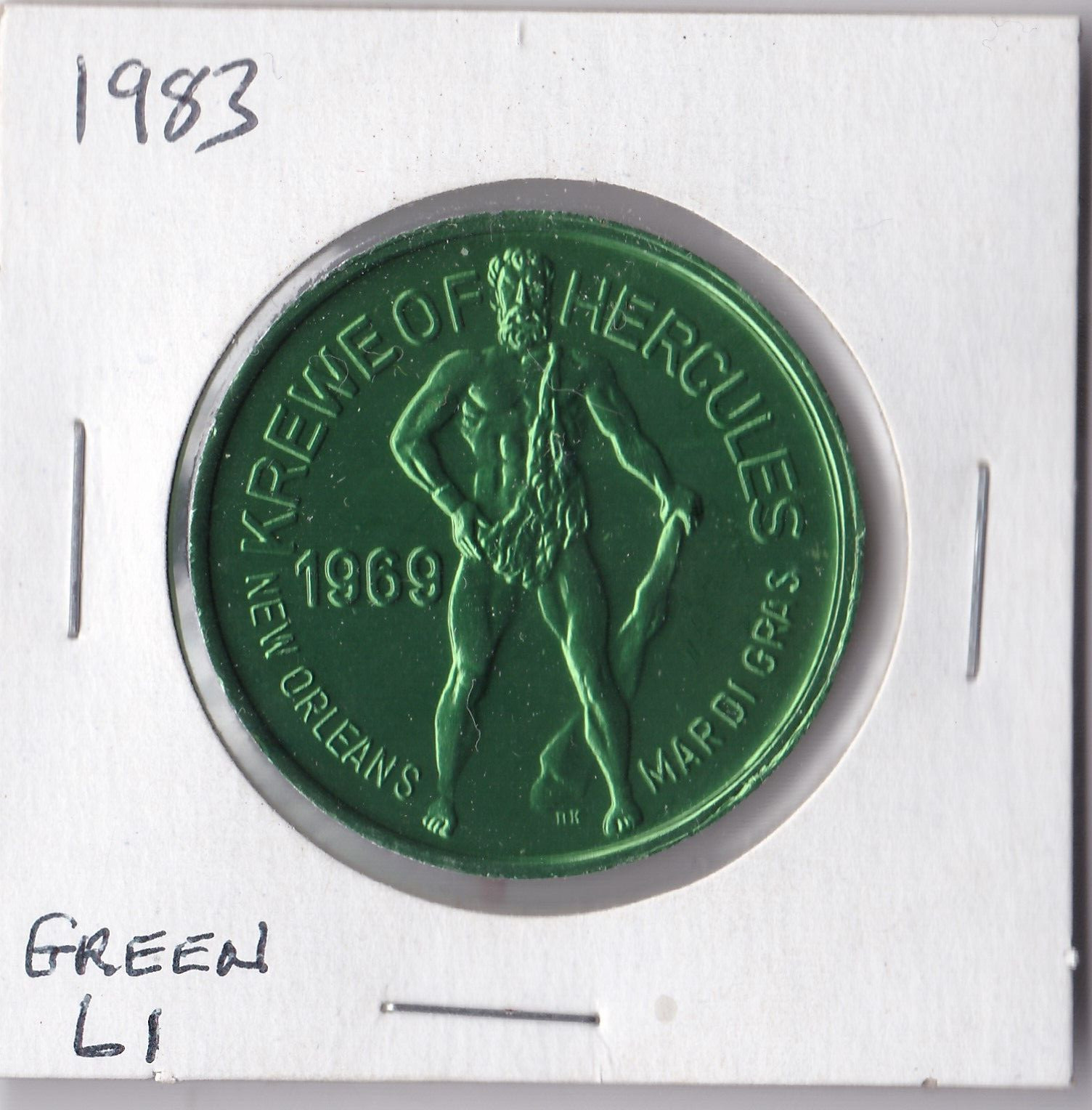 1983 KREWE OF HERCULES/HERCULES' ISLAND ADVENTURE 1983  DOUBLOON (Green L1)