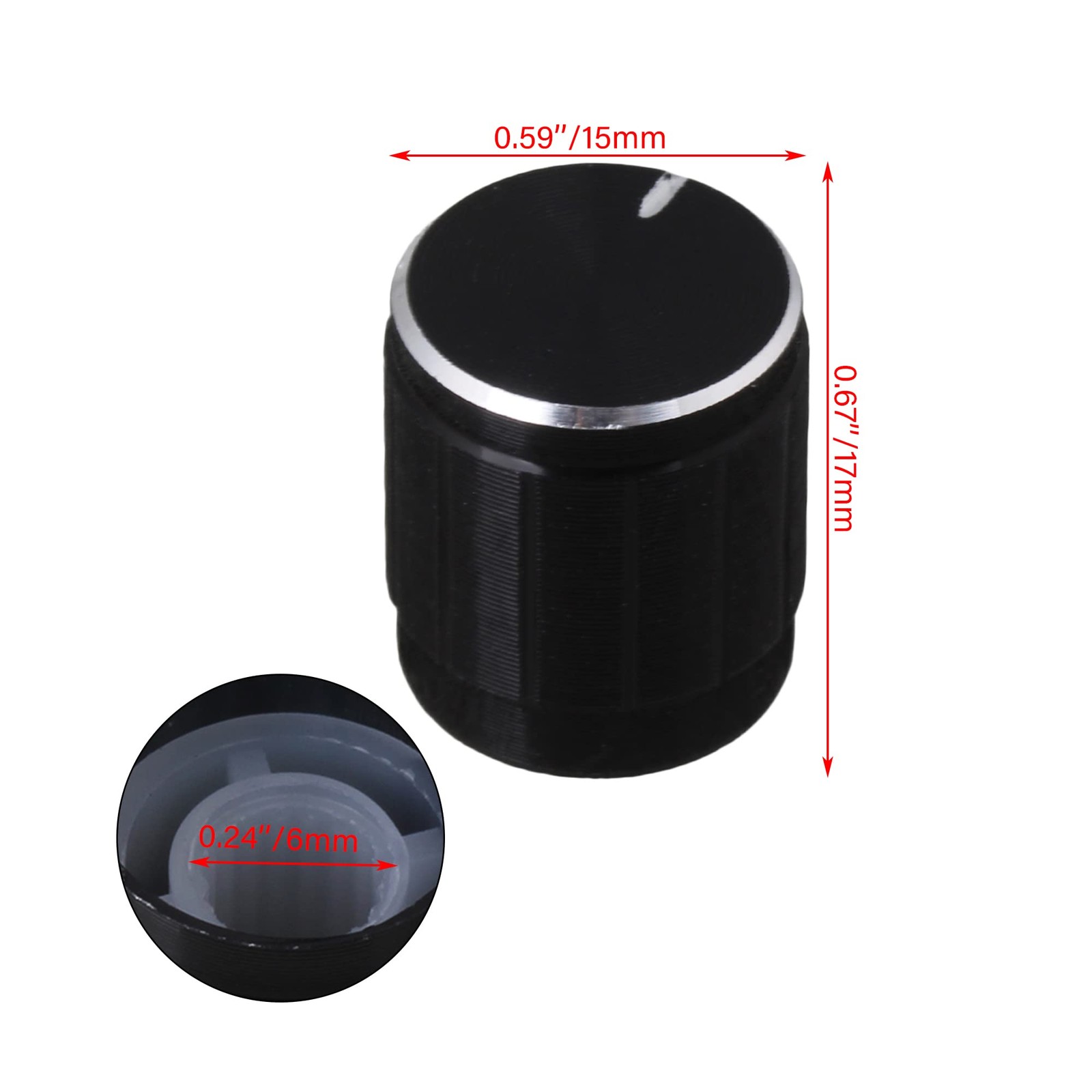 Volume Control Rotary Potentiometer Knobs 6mm Replacement Guitar Parts 10 Pack