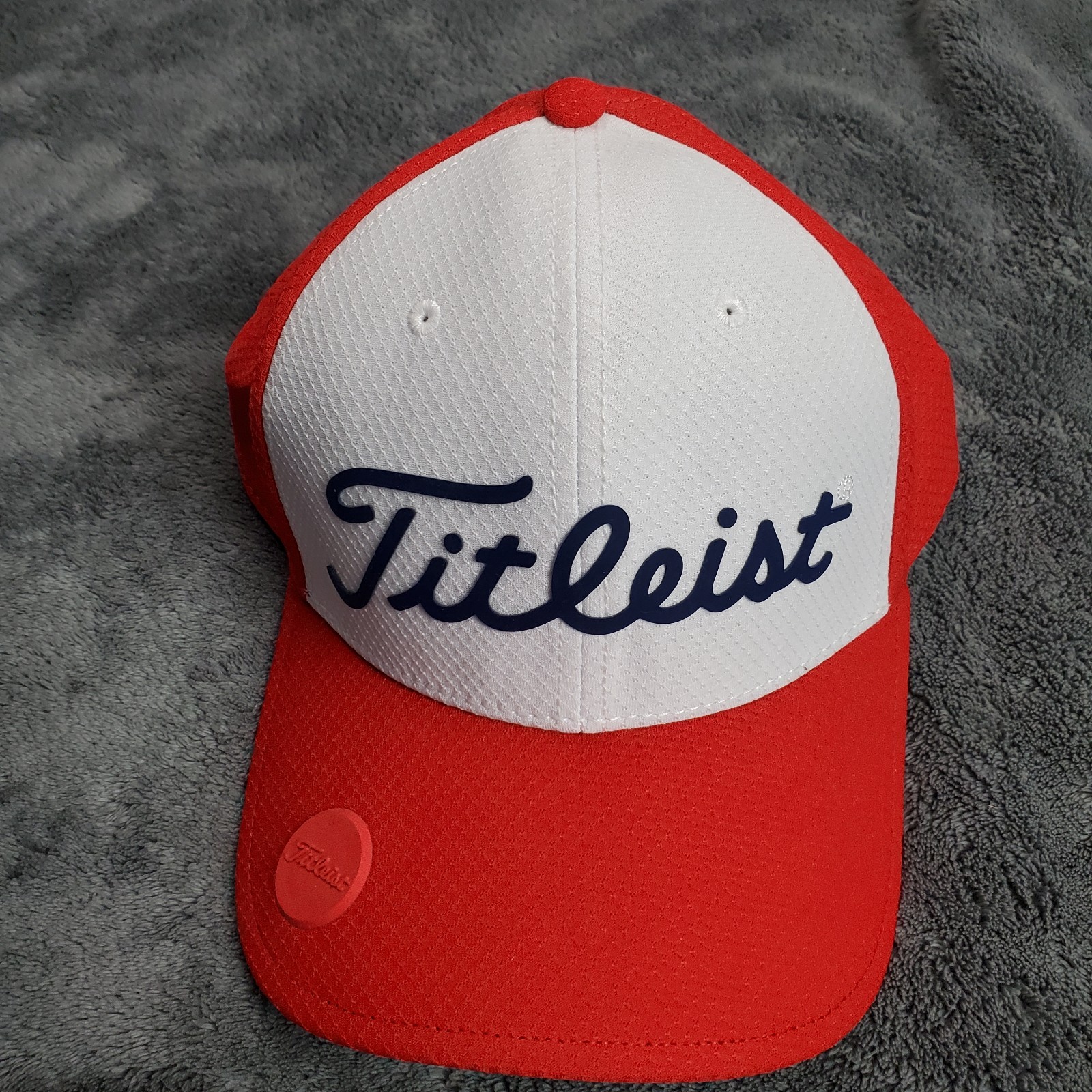 Titleist Hat OS Red White Sports Golf Adjustable Cap