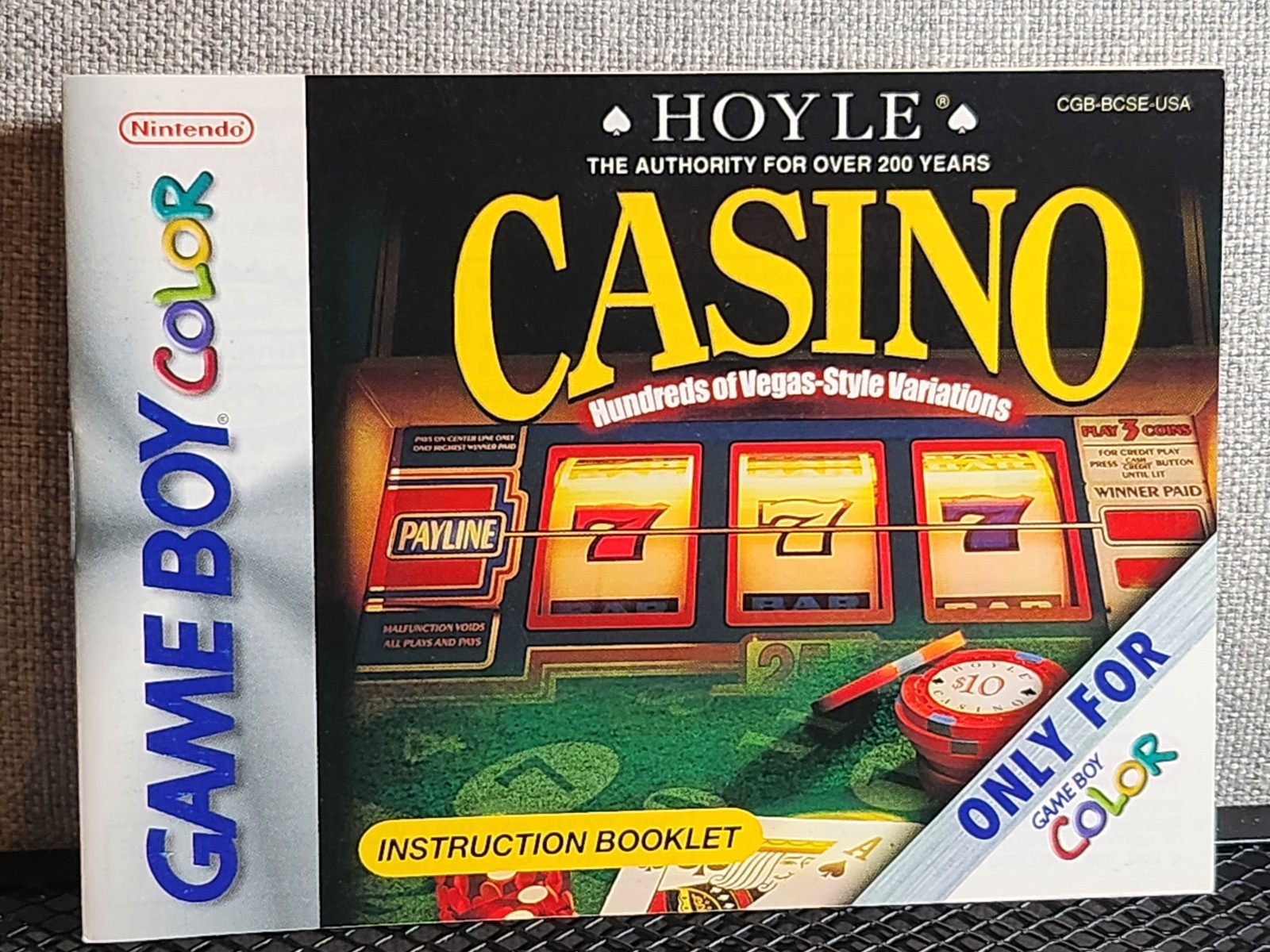 Hoyle Casino Instruction Booklet - Manual Only - GameBoy Color