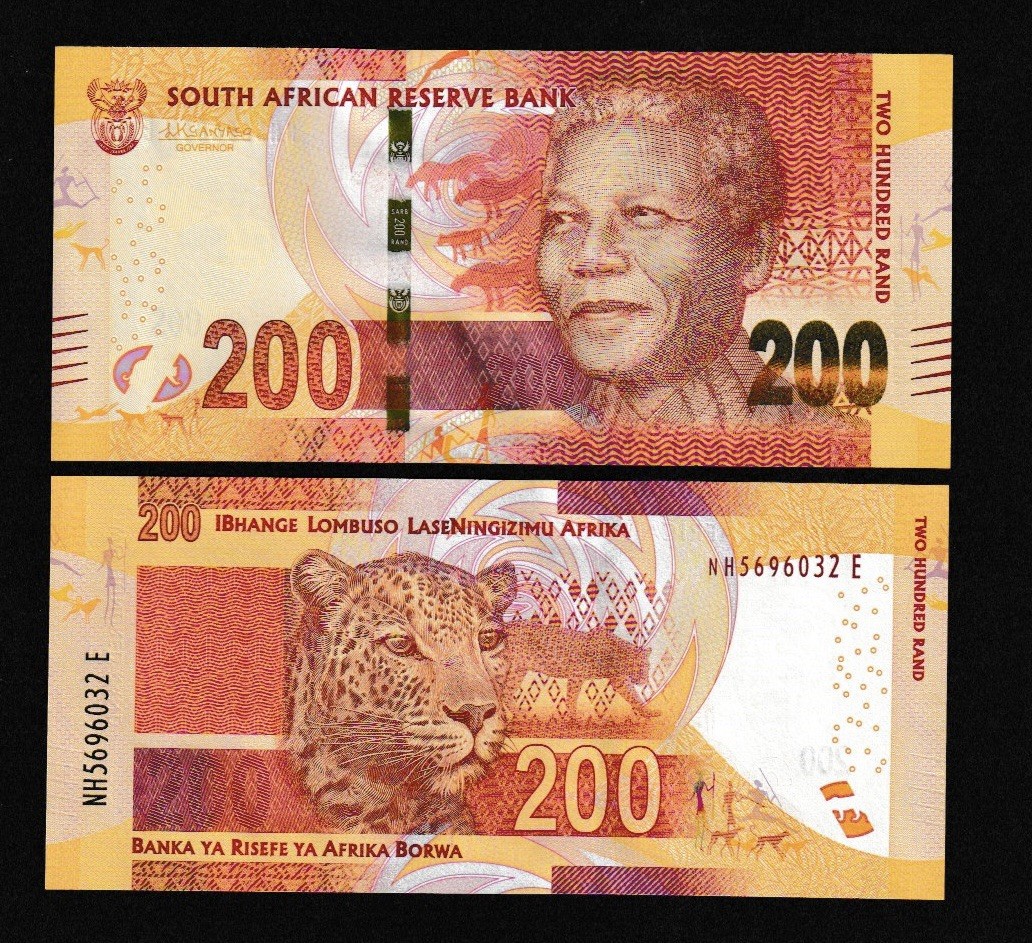 UNC South Africa 200 Rand 2016 Old Series Mandela & Leopard