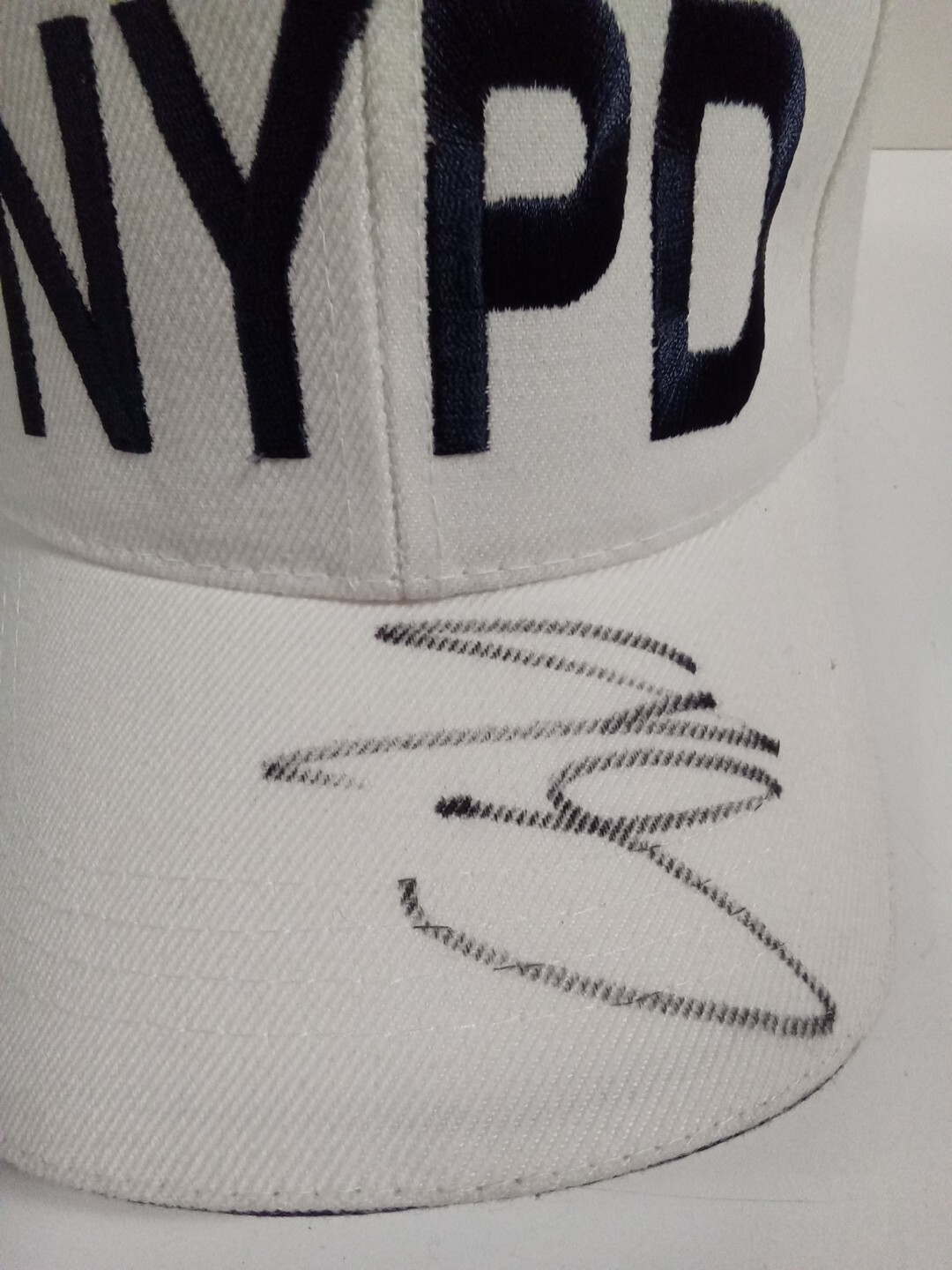 Randy Johnson Signed NYPD White Baseball Hat JSA ** #