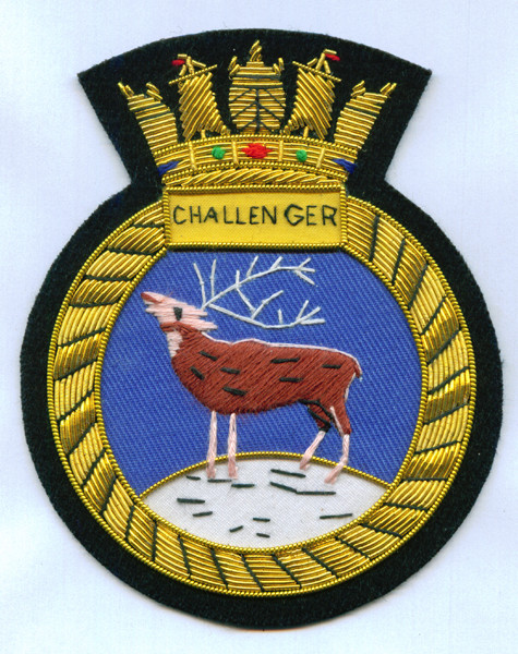 British UK HMS Challenger Corvette Royal Navy Crest Patch Badge Ship War Fleet