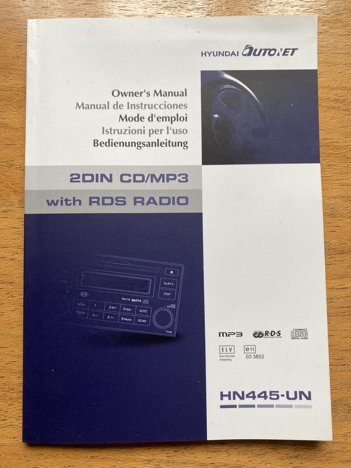 KIA HYUNDAI HN445-UN RADIO / CD / AUDIO HANDBOOK MANUAL SPORTAGE - CARENS - RIO