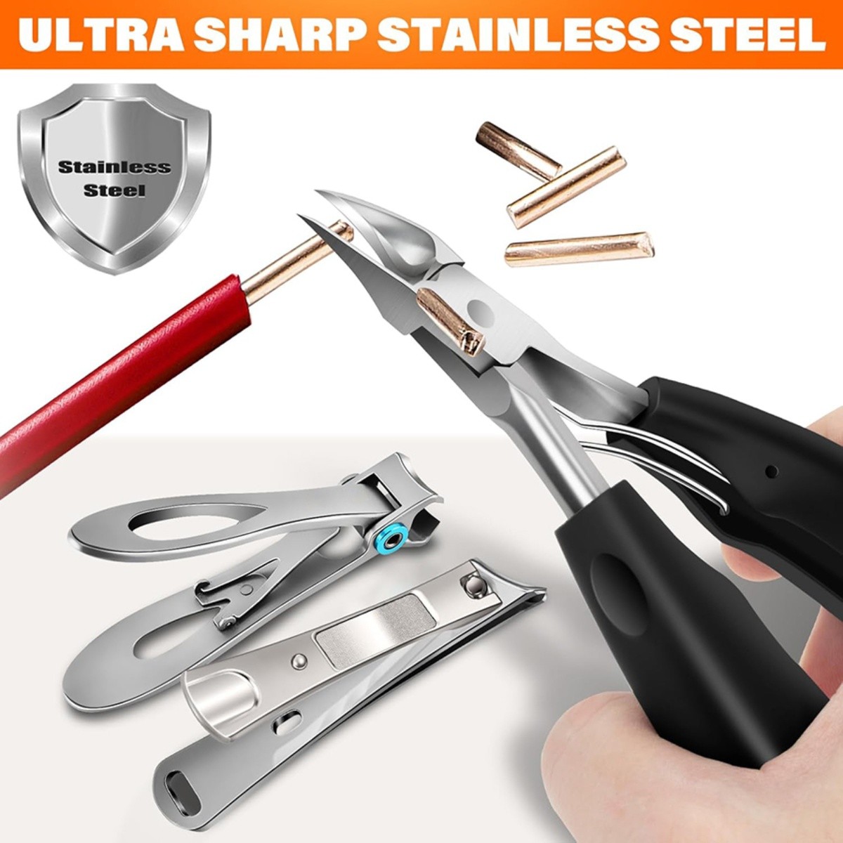 6Pcs Professional Toenail Clippers Set for Thick Ingrown Nails Heavy Duty Nipper