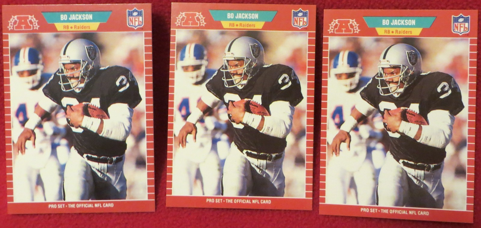 Bo Jackson 1989 Pro Set #185 x 3