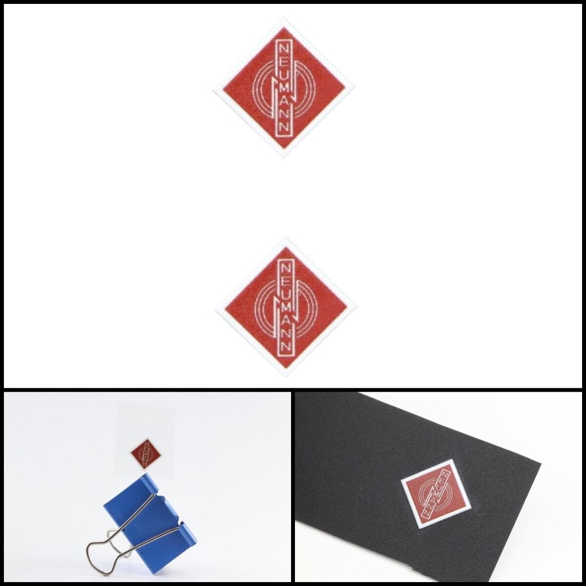 NEUMANN logo badge Sticker Decal waterproof 12mm(0.47")X12mm(0.47") red