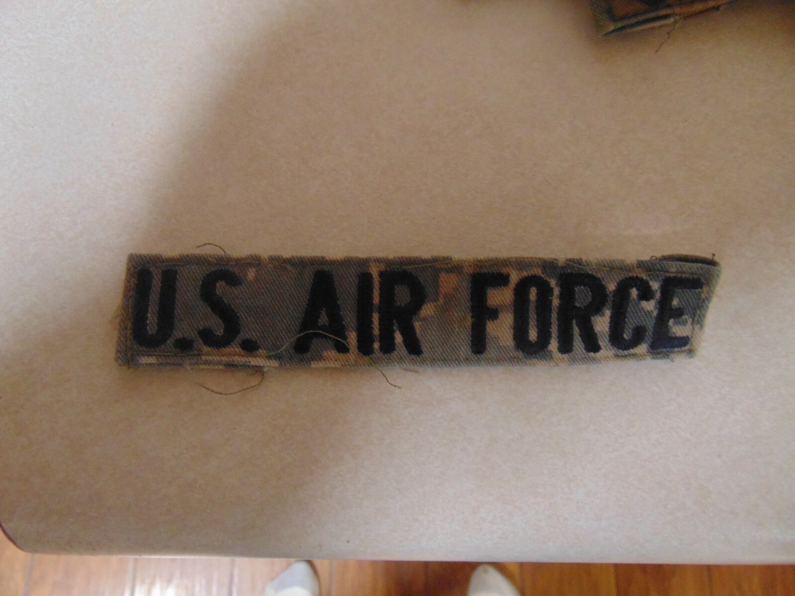MILITARY PATCH US NAME TAPE TAG SEW ON  COMBAT USED WITH WORD US AIR FORCE