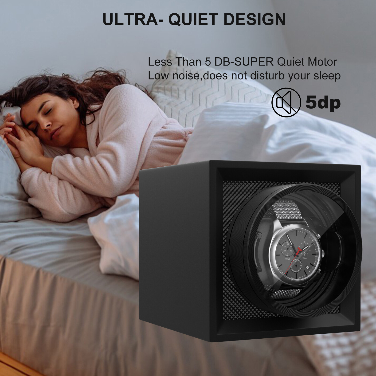 Automatic Single Watch Winder Box Display Storage Case Quiet Mabuchi Motor Gift