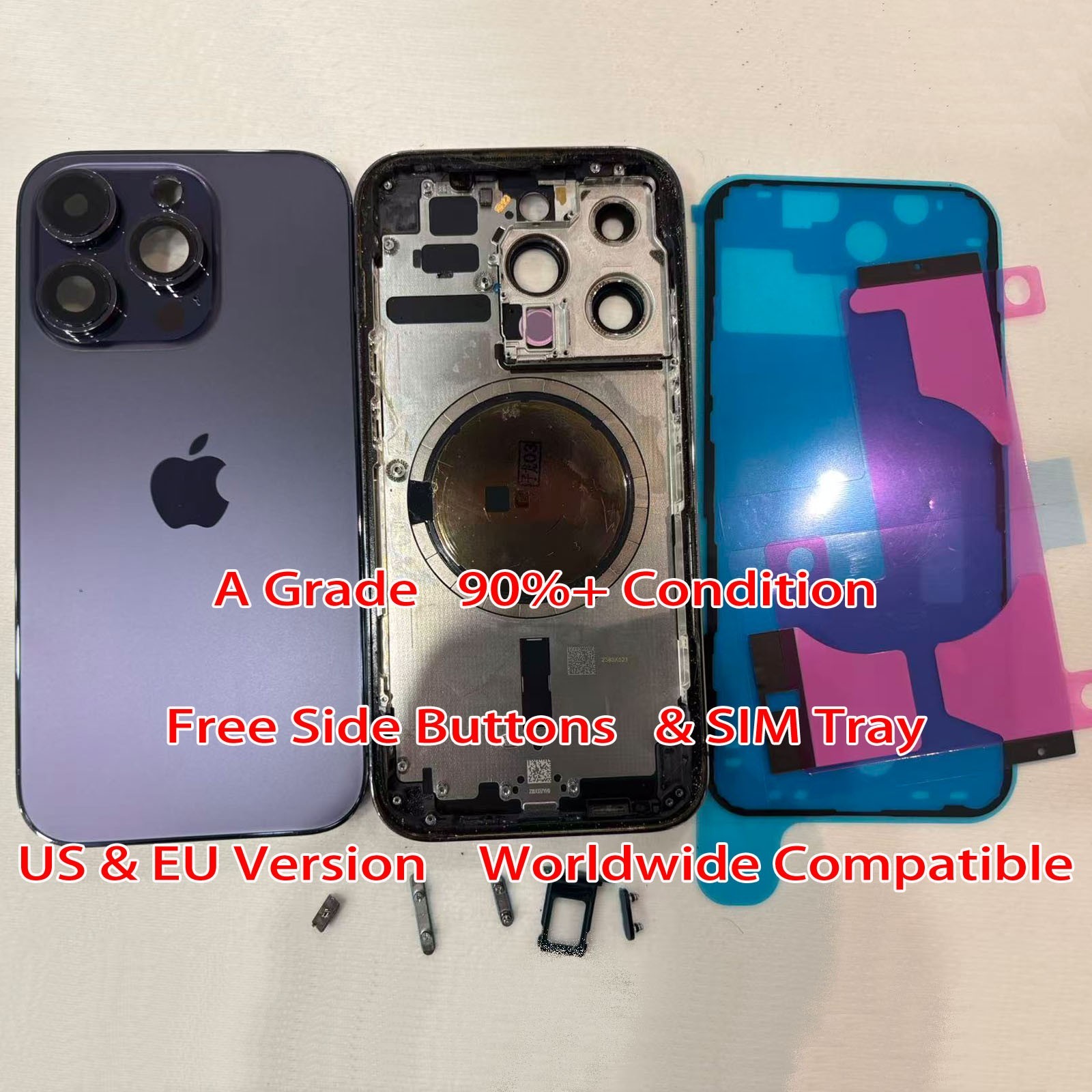 iPhone 14 Pro Rear Housing Mid Frame Assembly Purple Pulled Replacement A Grade