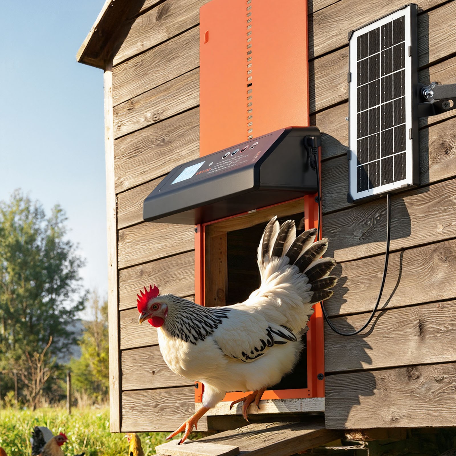 VEVOR DC & Battery Powered Automatic Chicken Coop Door Opener Light Sensor Timer