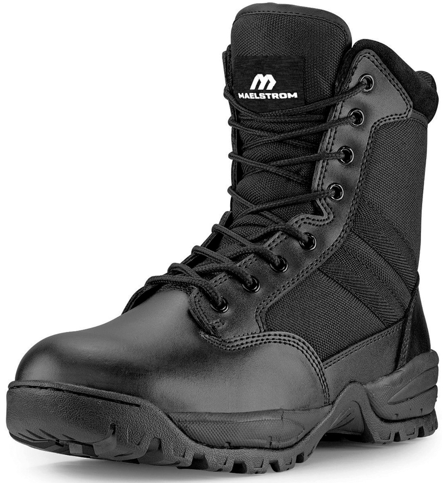 Men's Military Tactical Boots with Side Zipper, Lightweight Durable Work Boots