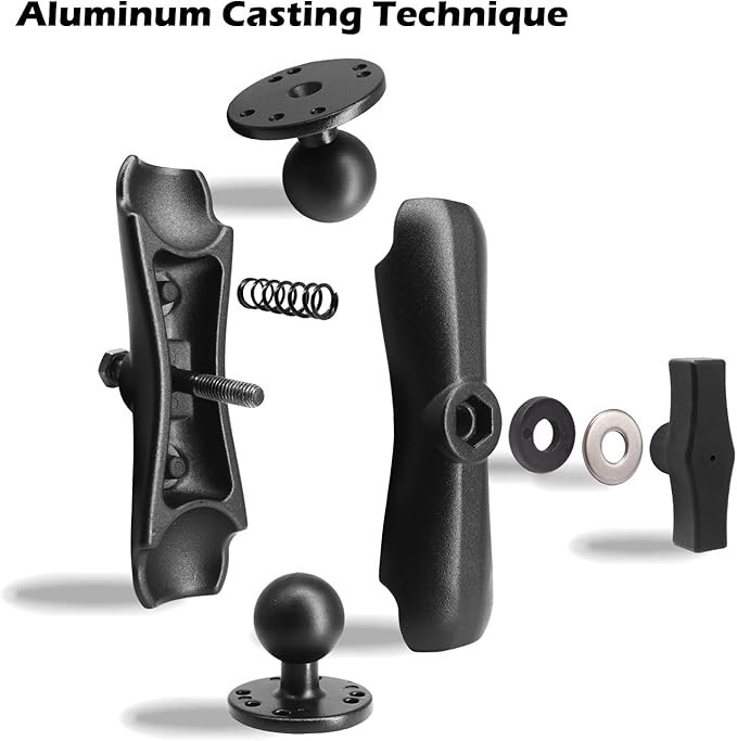 WINDFRD 1.5" Ball Fish Finder Mount, Medium Arm Marine Arm Black NEW FreeShip